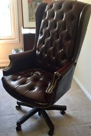 97. Executive Leather Tufted Chair (31" x 28" x 51") AS IS