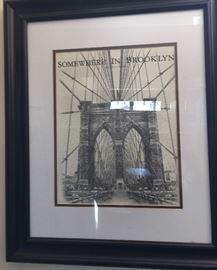 100. Brooklyn Bridge Framed Art (20" x 24")