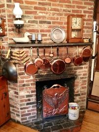Copper pots, fireplace screen & more