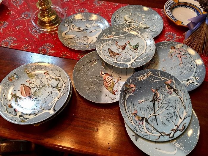 Haviland Limoges commemorative plates - 12 days of Christmas.  Complete set.