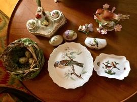 Herend trays, figurines