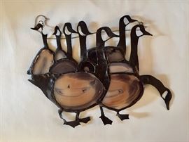 Hanging goose sculpture