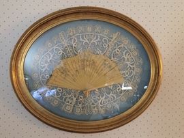 Framed fan and lace