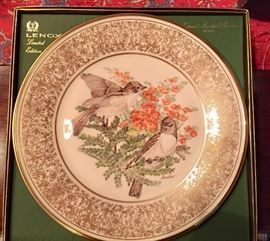 Lenox Limited edition Boehm collectors plates.  Complete set of 12 in boxes.