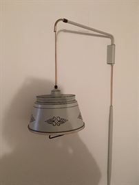 Vintage early american swing arm lamp.  