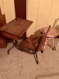 Child's antique school desk.