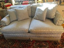 Pierre Deux down-stuffed, gingham sofa