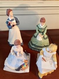 Tasha Tudor porcelain figurines.  "Little Women" complete set of 4.  Two sets available.