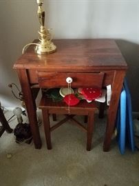 CHILD'S DESK AND STOOL