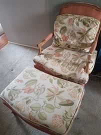 FABULOUS FRENCH CHAIR AND OTTOMAN
