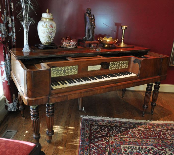 John Broadwood & Sons square grand piano circa 1844.  It is an English piano and much more delicate that American square grands.