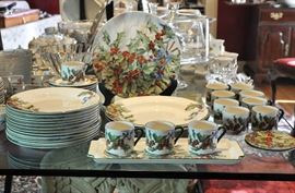 French Houx (Holly) pattern by Gien, a high end porcelain and ceramic maker (S0LD AT PREVIEW)
