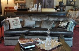 Beautiful, slightly curved custom sofa