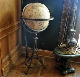Large globe on metal stand