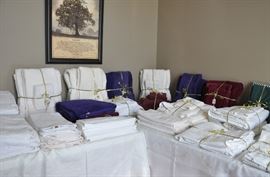 Some very nice linens - we always screen the linens we sell - no stains or tears.  We might allow a little problem if the linen is trimmed with lace.  There is also a closet full of napkins, table coverings and placemats.