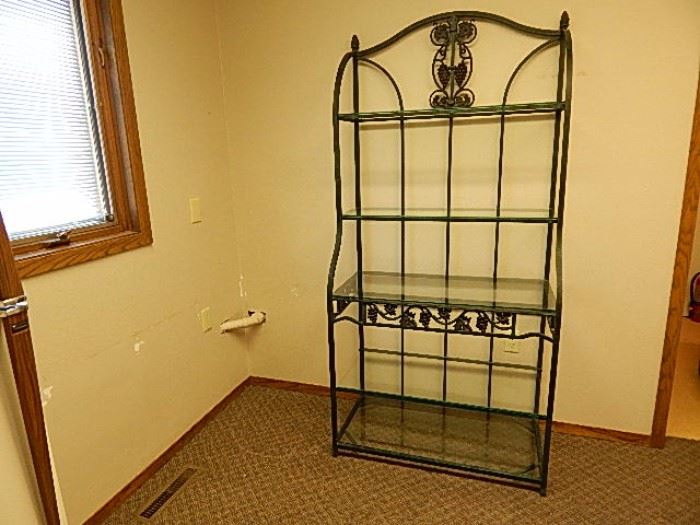 Metal Baker's Rack with glass shelves