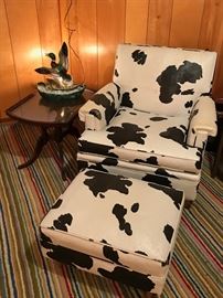 Funky 1950's 1960's? Vinyl cow chair & ottoman
