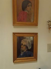 Pair of painted prints