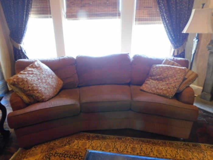 Custom made Angled 9 foot fabric sofa