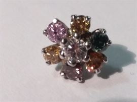 Colored Diamond Tie Pin