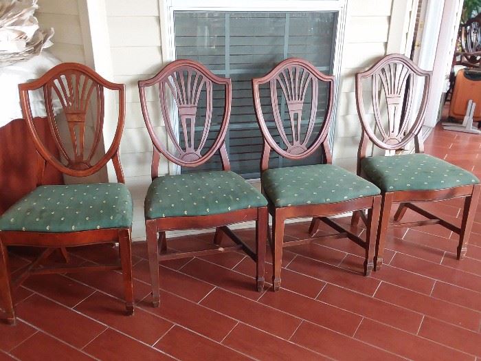 4  Shield Back Dining Chairs