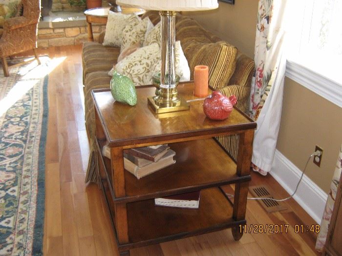 Crystal Lamp, 3 tier end table