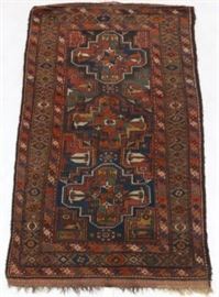 Antique Persian Kurd Caucasian Rug 