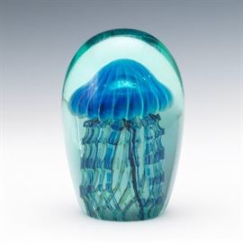 Eickholt Glass Studios Jellyfish Paperweight