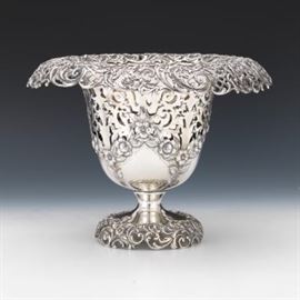 Roger Williams Silver Co. Sterling Silver Wine Cooler Urn with Silver Plated Liner, Retailed by W.W. Wattles  Sons 
