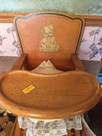 vintage wood high chairs