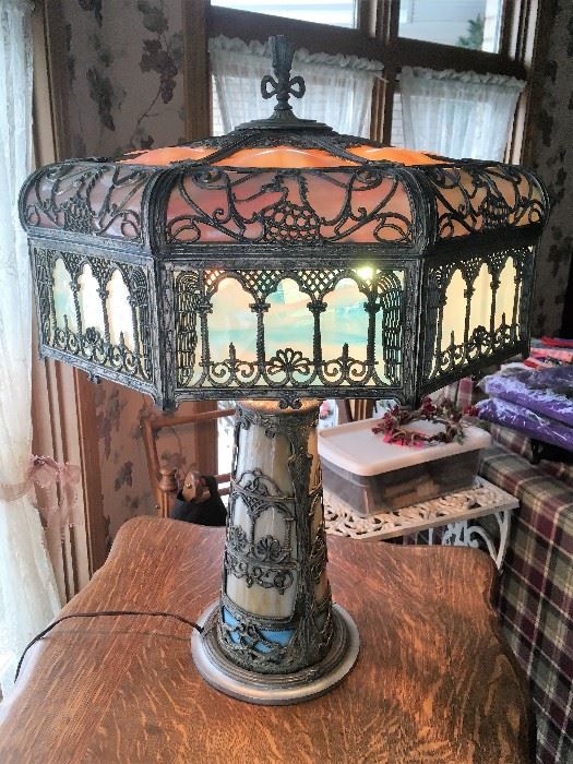 Gorgeous slag glass lamp