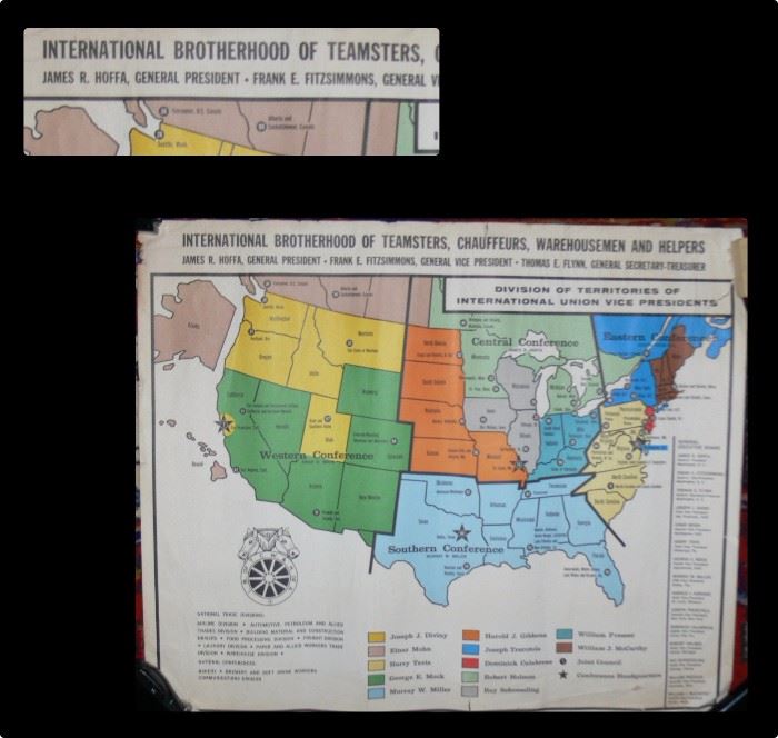 Original Teamsters US conference chart (note, Jimmy Hoffa as president)