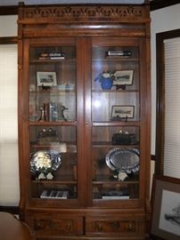 ANTIQUE BOOKCASE 7'9" TALL, 4' WIDE AND 17" DEEP