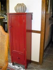DEEP RED SINGLE DOOR CABINET