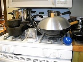 CAST IRON COOKWARE AND OTHER POTS