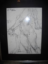 NIKOLAI FECHIN OFFSET LITHOGRAPH FEMALE NUDE NOTE THE WHITE SPOT IS FROM THE FLASH OF THE CAMERA