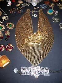 WHITING AND DAVIS GOLD MESH NECKLACE