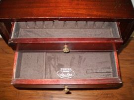 INSIDE DRAWERS OF FLATWARE CHEST