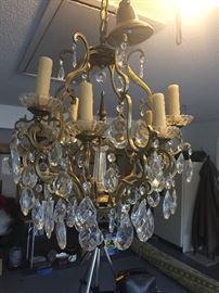 Antique teardrop chandelier...stunning!! You will find no plastic on this piece