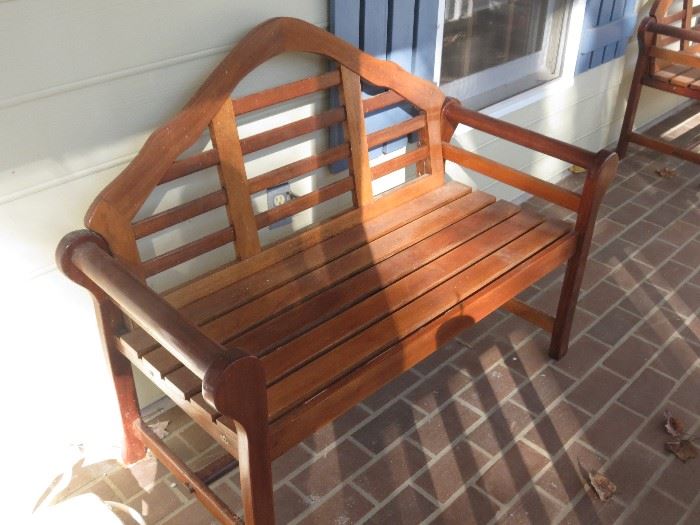 2 TEAK BENCHES: 4 feet long (nice small size!)