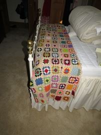 GREAT AFGHAN DOUBLE/QUEEN BED SPREAD.  DON'T SEE A LOT OF THESE.