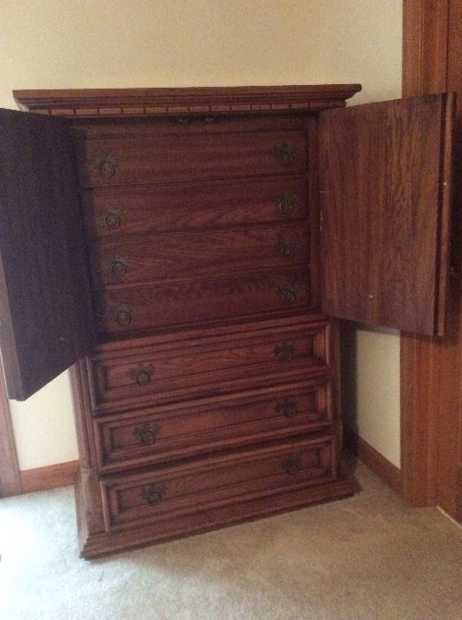 Tall dresser with hidden top drawers