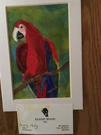 "Pretty Polly" signed watercolor