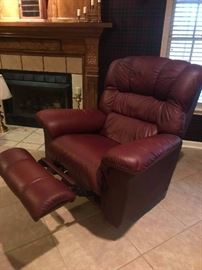 #30	lazy-boy Burgandy leather recliner	 $200.00 
