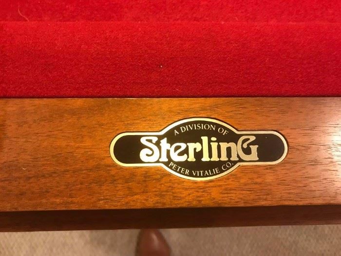 #37	Division of Sterling Pool Table w/QA Legs - you move	 $2,000.00 
