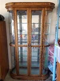 #ST- Display cabinet with glass shelves and built in lighting 41x16x79 $175