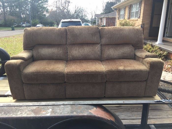 #66  Lazy-boy Sofa Double Recliners on each end   $200