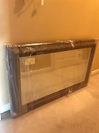 #67 wood framed bevel mirror 51x32 $200