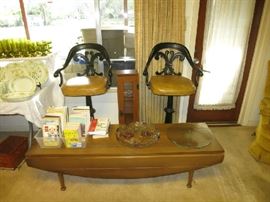 Kessler Vintage Bar Stools, Mid Century Modern (MCM) Drop Leaf Table