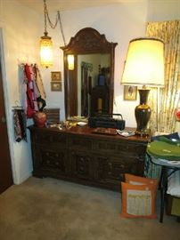 Thomasville Dresser, MCM Hammered Lamp, Great Shape, Porfirio Salinis Small Framed Prints